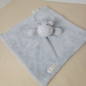 Blankets & Beyond Baby Hippo Lovey Security Blanket Gray Plush